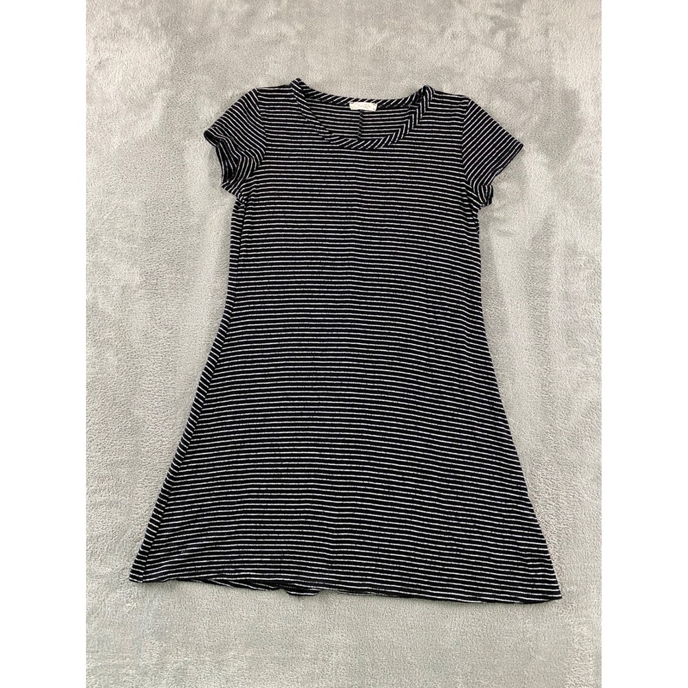 Olivia Rae Womens Black White Striped Short Sleeve A-Line Mini Dress XS